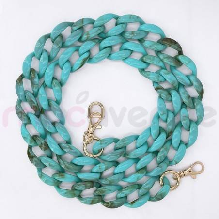 Chaine grosse maille avec pad universel - serie CAPRI -TURQUOISE 1.2M