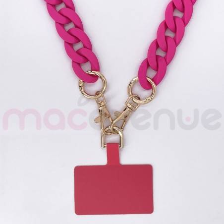 Chaine grosse maille avec pad universel - serie IBIZA - FUSHIA - 1.2M