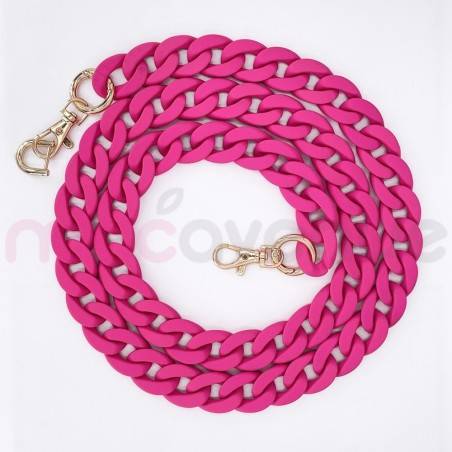 Chaine grosse maille avec pad universel - serie IBIZA - FUSHIA - 1.2M