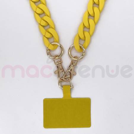 Chaine grosse maille avec pad universel - serie IBIZA - JAUNE - 1.2M