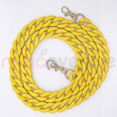 Chaine grosse maille avec pad universel - serie IBIZA - JAUNE - 1.2M