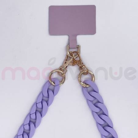 Chaine grosse maille avec pad universel - serie IBIZA - LILAS - 1.2M