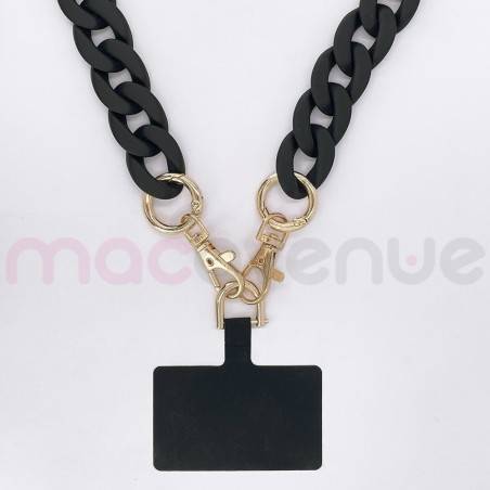 Chaine grosse maille avec pad universel - serie IBIZA - NOIR - 1.2M