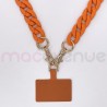 Chaine grosse maille avec pad universel - serie IBIZA - ORANGE- 1.2M