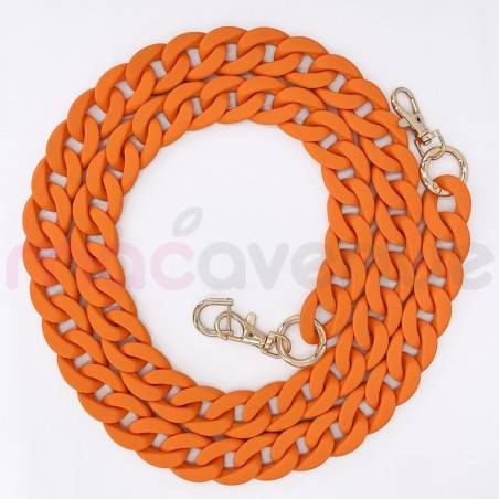 Chaine grosse maille avec pad universel - serie IBIZA - ORANGE- 1.2M