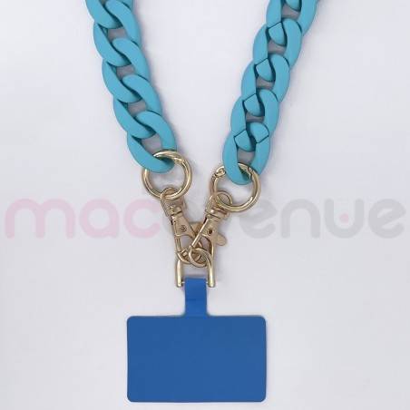 Chaine grosse maille avec pad universel - serie IBIZA -TURQUOISE-1.2M