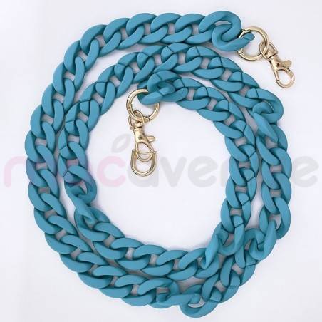 Chaine grosse maille avec pad universel - serie IBIZA -TURQUOISE-1.2M