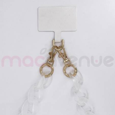 Chaine grosse maille avec pad universel - serie MURANO - Transparente - 1.2M