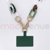 Chaine grosse maille avec pad universel -serie JADE-VERT & MIEL-1.2m