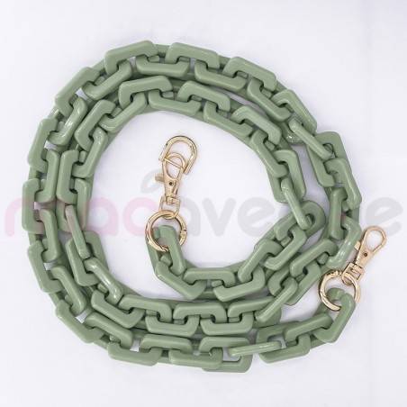 Chaine grosse maille avec pad universel-serie ROMA-VERT BRILLANT 1.2M