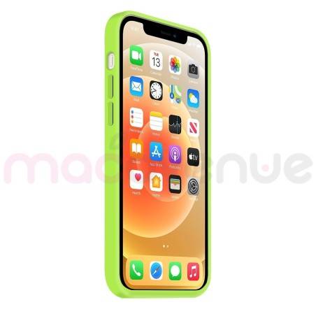 Coque Silicone Moxie BeFluo Fine et Légère pour iPhone 14 , Intérieur Microfibre - Vert pomme