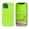 Coque Silicone Moxie BeFluo Fine et Légère pour iPhone 14 , Intérieur Microfibre - Vert pomme