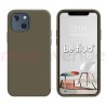 Coque Silicone Moxie BeFluo Fine et Légère pour iPhone 14 Plus, Intérieur Microfibre - Gris marron