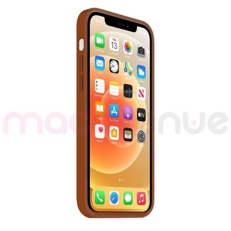 Coque Silicone Moxie BeFluo Fine et Légère pour iPhone 14, Intérieur Microfibre - Havane