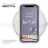 Coque Silicone Moxie BeFluo Fine et Légère pour iPhone 14, Intérieur Microfibre - Gris lavande