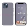 Coque Silicone Moxie BeFluo Fine et Légère pour iPhone 14, Intérieur Microfibre - Gris lavande