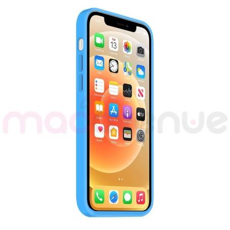 Coque Silicone Moxie BeFluo Fine et Légère pour iPhone 14, Intérieur Microfibre - Bleu clair