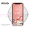 Coque Silicone Moxie BeFluo Fine et Légère pour iPhone 14, Intérieur Microfibre - Rose clair