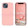 Coque Silicone Moxie BeFluo Fine et Légère pour iPhone 14, Intérieur Microfibre - Rose clair