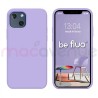 Coque Silicone Moxie BeFluo Fine et Légère pour iPhone 14, Intérieur Microfibre - Lilas