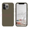 Coque Silicone Moxie BeFluo Fine et Légère pour iPhone 14 Pro Max, Intérieur Microfibre - Gris marron