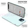 Coque Silicone Moxie BeFluo Fine et Légère pour iPhone 14 Plus, Intérieur Microfibre - Bleu glacier