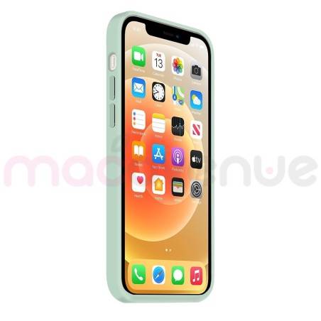 Coque Silicone Moxie BeFluo Fine et Légère pour iPhone 14, Intérieur Microfibre - Menthe