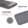 Coque Silicone Moxie BeFluo Fine et Légère pour iPhone 14 Plus, Intérieur Microfibre - Gris lavande