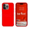 Coque Silicone Moxie BeFluo Fine et Légère pour iPhone 14 Pro, Intérieur Microfibre - Rouge