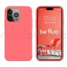 Coque Silicone Moxie BeFluo Fine et Légère pour iPhone 14 Pro, Intérieur Microfibre - Rose