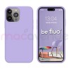 Coque Silicone Moxie BeFluo Fine et Légère pour iPhone 14 Pro Max, Intérieur Microfibre - Lilas