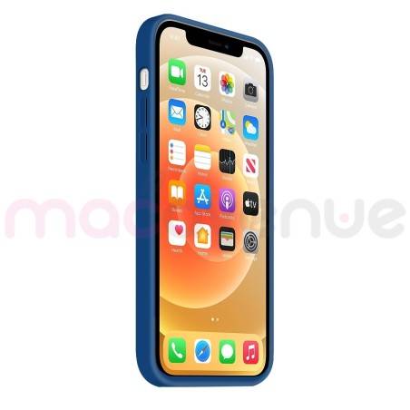 Coque Silicone Moxie BeFluo Fine et Légère pour iPhone 14 Plus, Intérieur Microfibre - Bleu marine