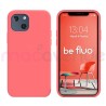 Coque Silicone Moxie BeFluo Fine et Légère pour iPhone 14 Plus, Intérieur Microfibre - Rose