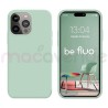 Coque Silicone Moxie BeFluo Fine et Légère pour iPhone 14 Pro, Intérieur Microfibre - Menthe