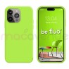 Coque Silicone Moxie BeFluo Fine et Légère pour iPhone 14 Pro max, Intérieur Microfibre - Vert pomme