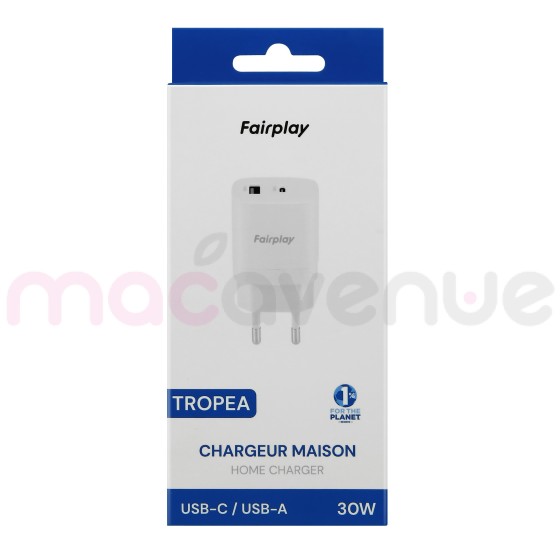 FAIRPLAY TROPEA Chargeur 2 USB (A+C) 30W