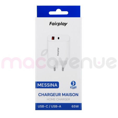 FAIRPLAY MESSINA Chargeur 65W 2USB (A+C)