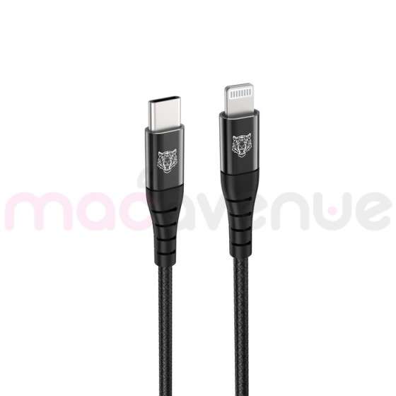 Tiger Lite - TIGER POWER LITE CABLE RENFORCE USB-C LIGHTNING 2M NOIR