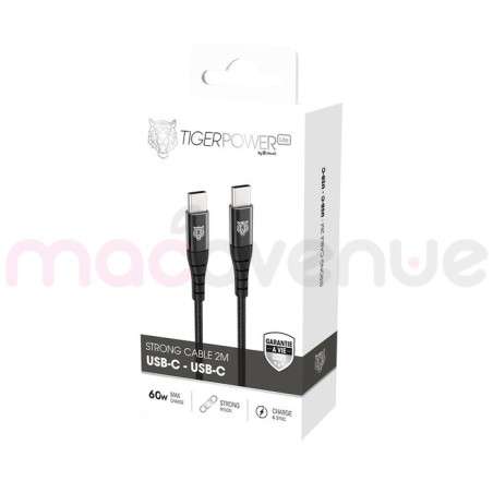 Tiger Lite - TIGER POWER LITE CABLE RENFORCE USB-C USB-C 2M NOIR