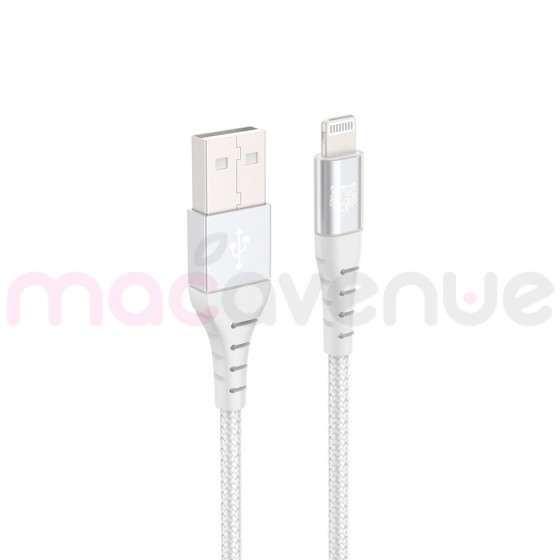 Tiger Lite - TIGER POWER LITE CABLE RENFORCE USB-A LIGHTNING 1,2M BLANC