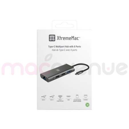 XTREMEMAC - Hub USB-C 8 ports aluminium