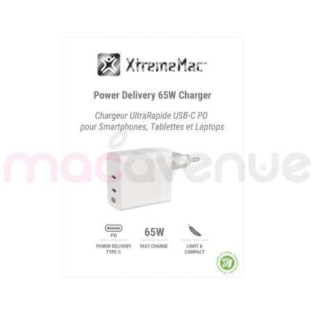 XTREMEMAC - CHARGEUR SECTEUR 2X USB-C 65W