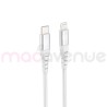 Tiger Lite - TIGER POWER LITE CABLE RENFORCE USB-C LIGHTNING 1,2M BLANC