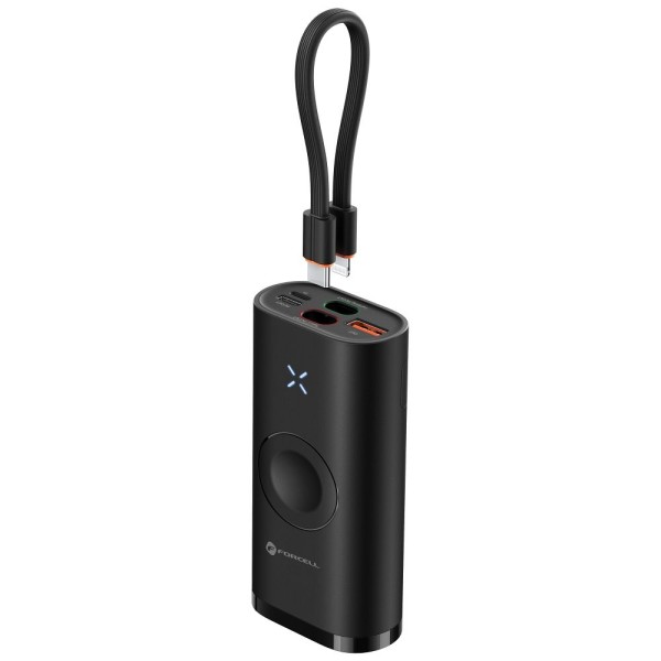 FORCELL F-ENERGY Batterie externe noire USB-A USB-C Lightning compatible Apple Watch 3A 22,5W 10 000 mAh