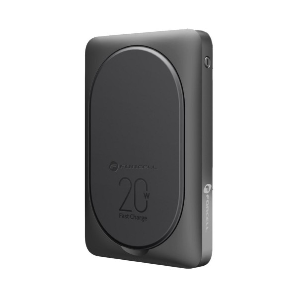 FORCELL F-ENERGY Batterie externe noire compatible MagSafe USB-A USB-C 20W 10 000 mAh