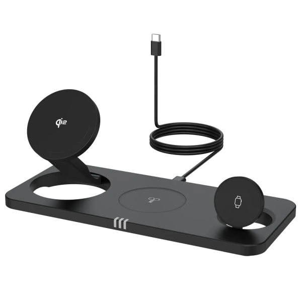 FORCELL F-Energy Station de charge à induction 3-en-1 compatible MagSafe 20.5 W avec câble USB-C vers USB-C