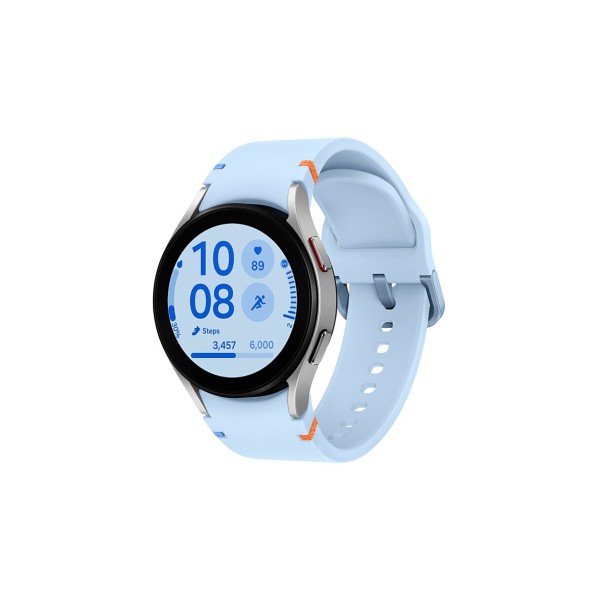 SAMSUNG Galaxy Watch FE Argent (Bracelet Silicone Bleu) - Neuf