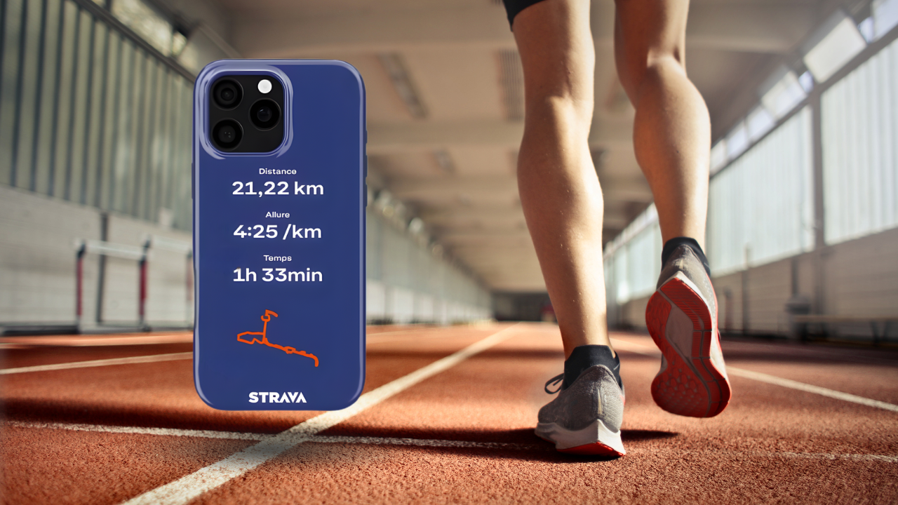 Créez votre coque personnalisée running : parcours Strava imprimé (iPhone & Samsung)